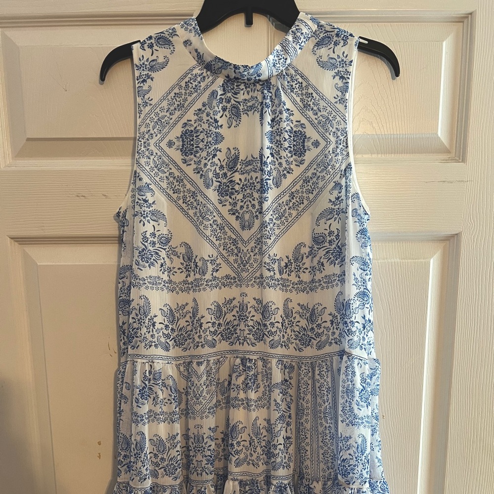 Calvin Klein Blue and White Floral Dress